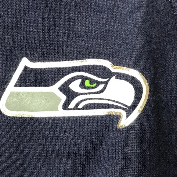 NWT Seattle Seahawks Womens OTS 1/4 zip Fleece Foil Navy NFL Team Apparel LARGE - Picture 3 of 9